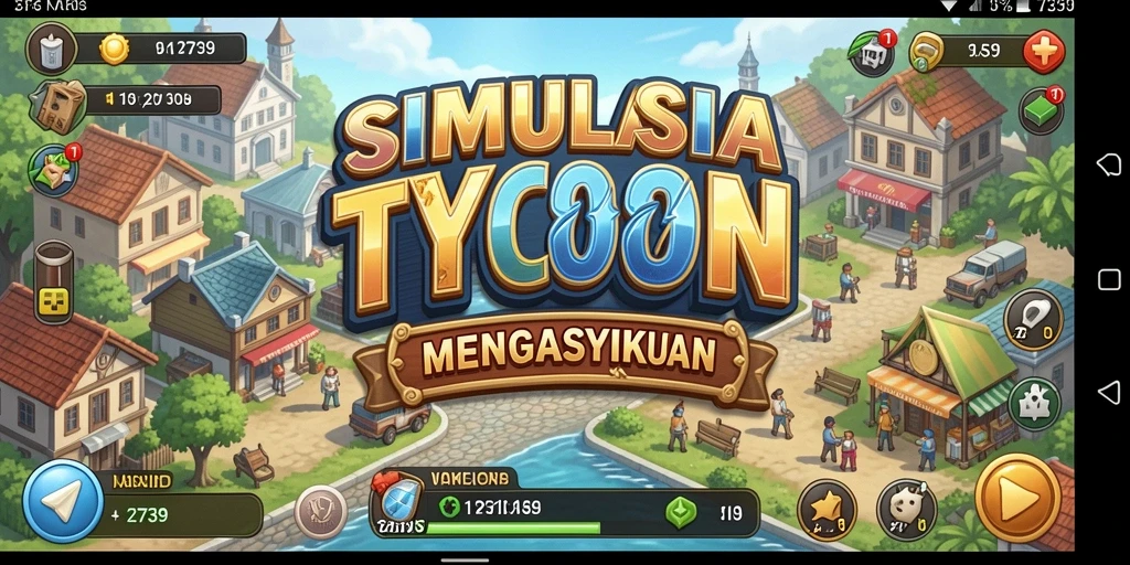 Tampilan menarik game Tycoon dengan berbagai bisnis yang bisa dikelola.