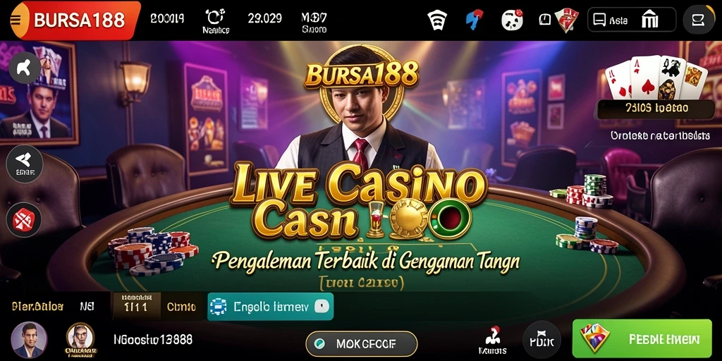 Tampilan gameplay Live Casino yang mendebarkan dan interaktif.