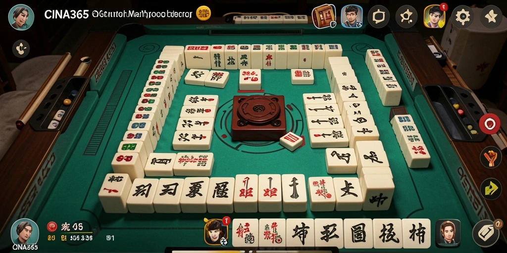 Tampilan utama gameplay Mahjong CINA365 yang menarik dan menyenangkan.