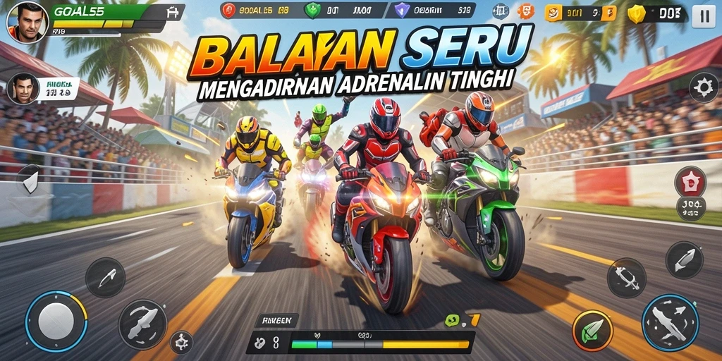 Gameplay balapan yang menegangkan dengan kendaraan mengesankan dan lintasan beragam.