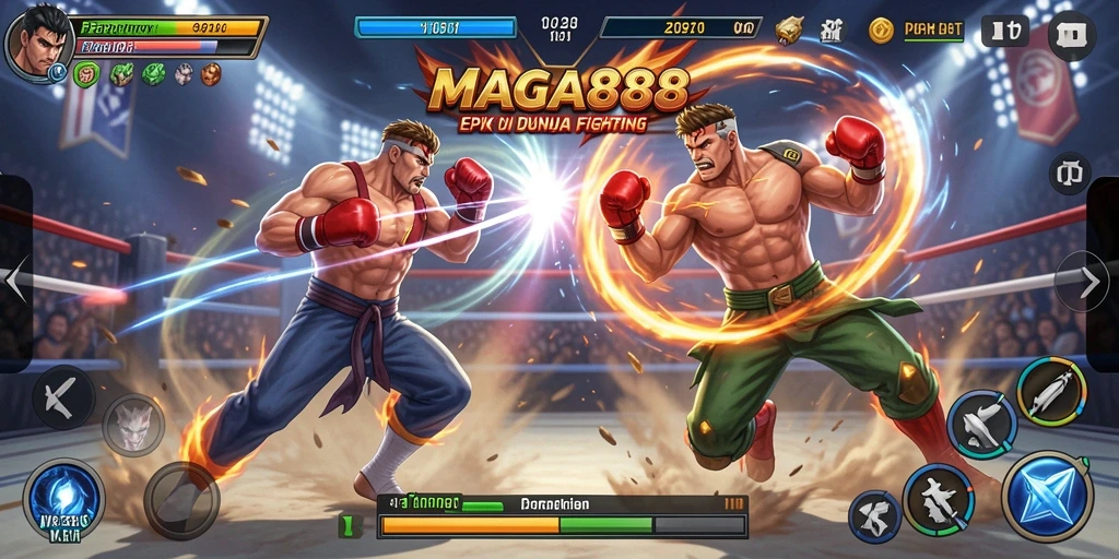 Screenshot pertarungan seru di arena MAGA888.