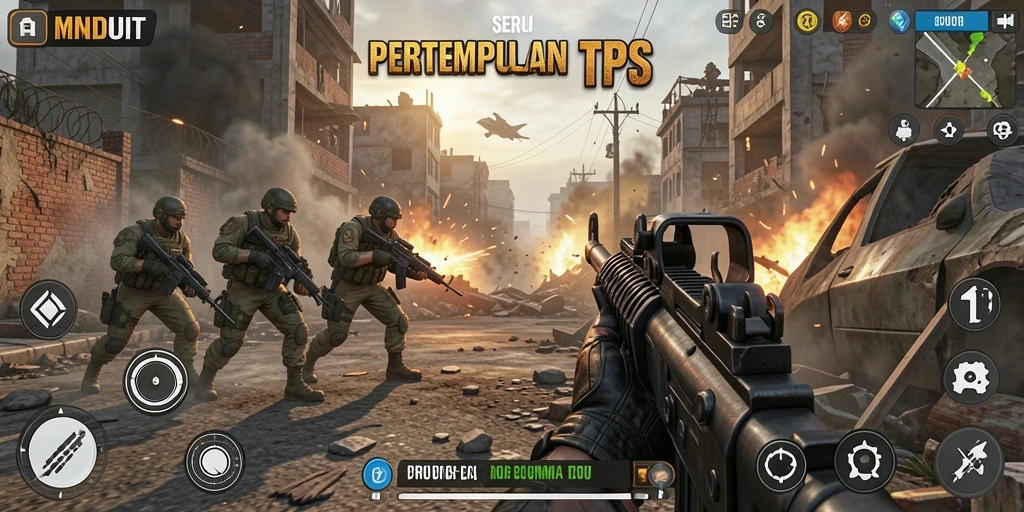 Tampilan intens gameplay pertempuran MNDUIT yang seru.