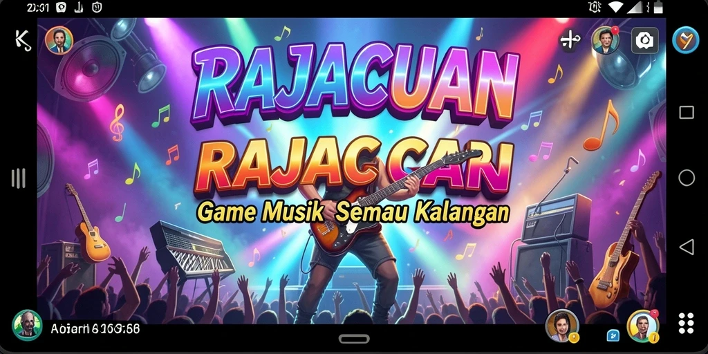 Tampilan gameplay seru di RAJACUAN mengajak pemain merasakan ritme musik.