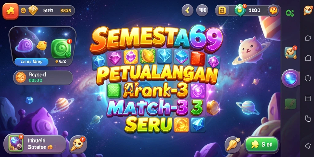 Gameplay SEMESTA69 menunjukkan keseruan mencocokkan permata yang penuh warna.